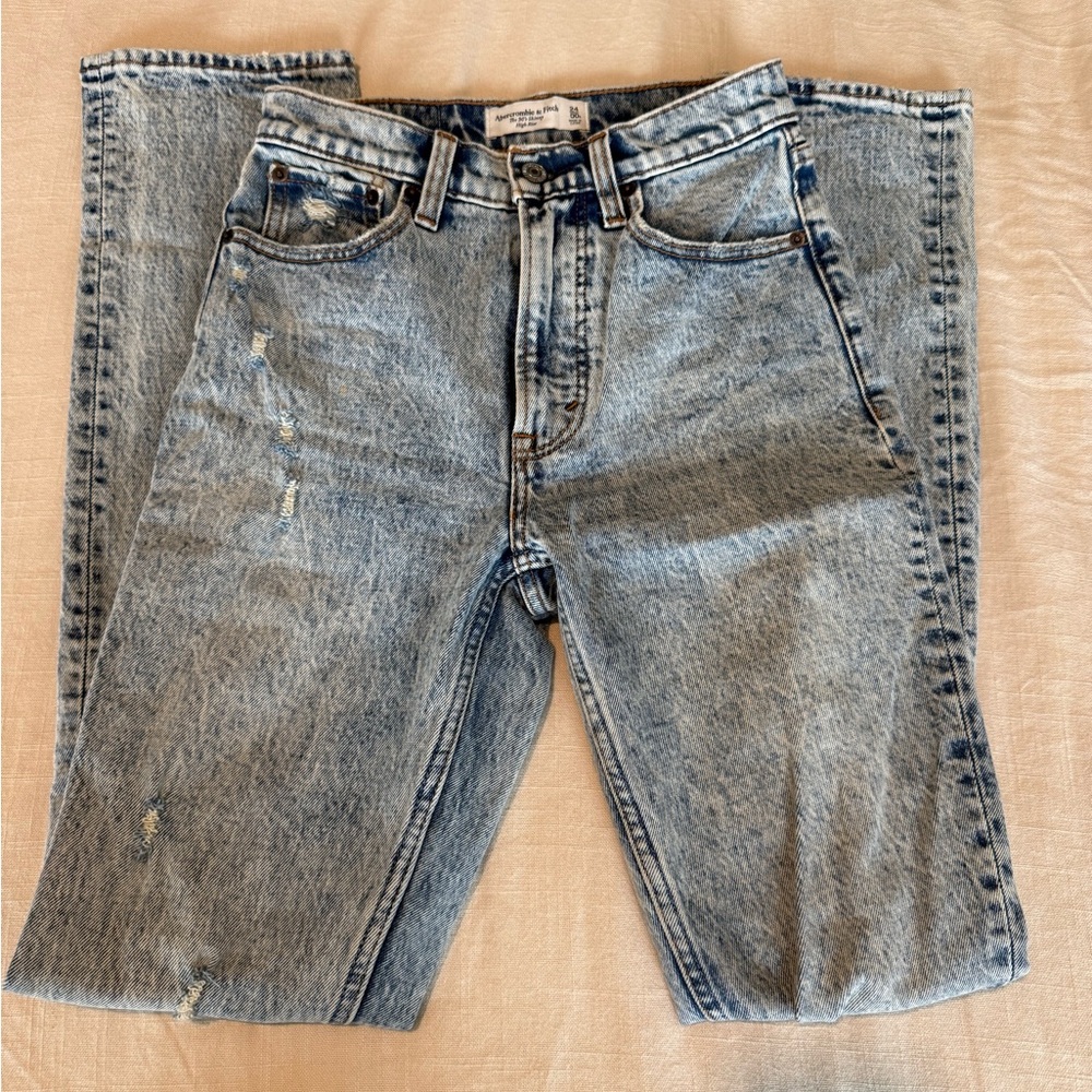 Abercrombie & Fitch 90’s skinny high rise acid washed Jeans 24/00 slim straight